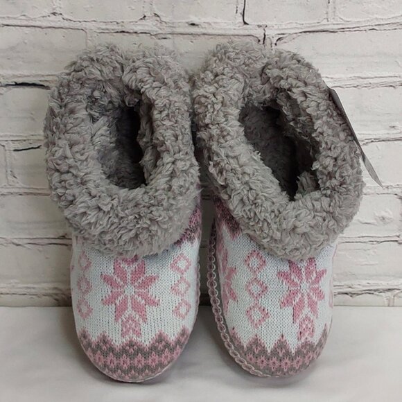 'MUK-LUKS' FOLD~OVER FUZZY SLIP-ON 'CINDER WOOD' SIDE BUTTON SLIPPERS - Picture 7 of 16